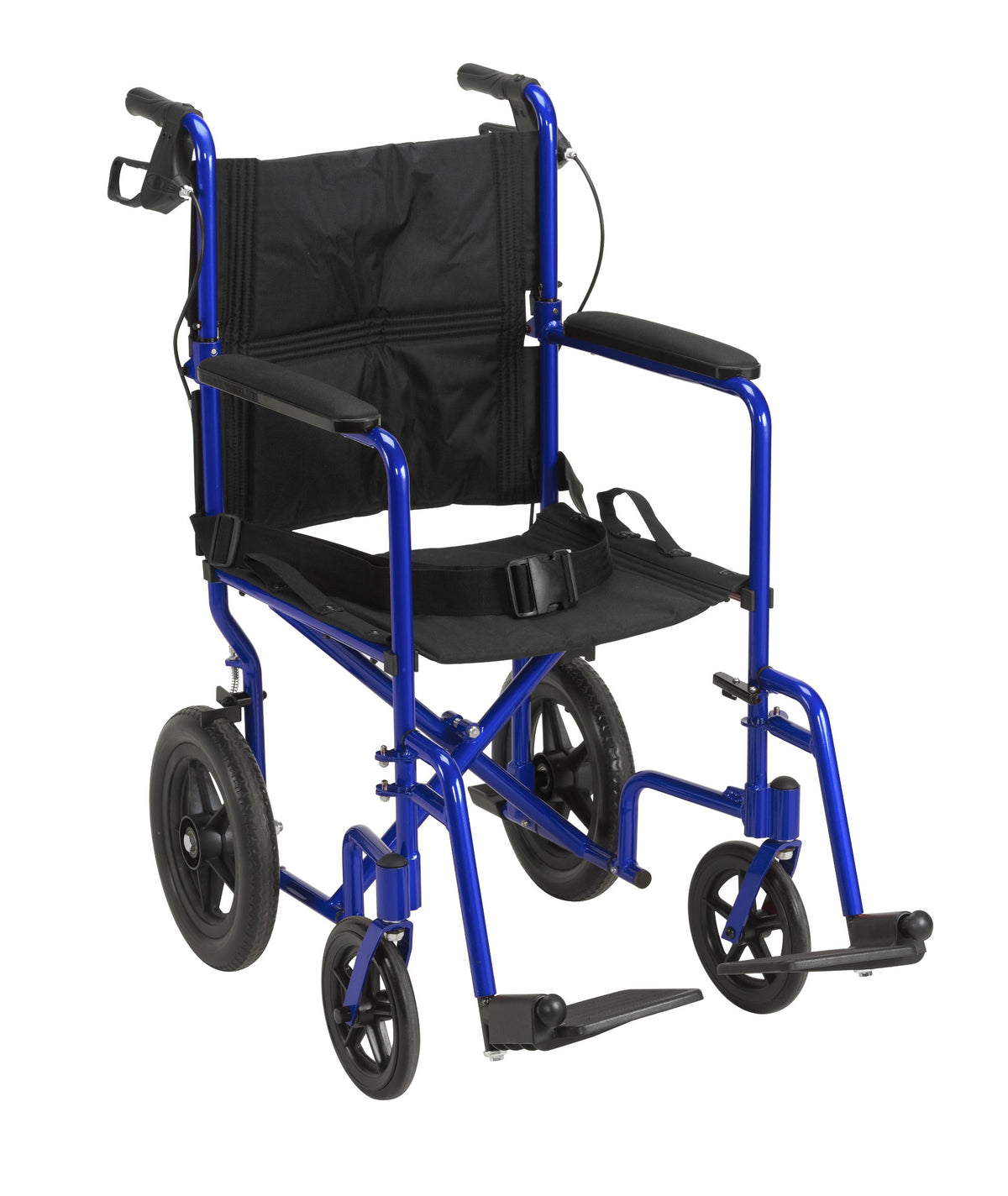 Drive Medical Lightweight Expedition Aluminum Transport Chair in Blue