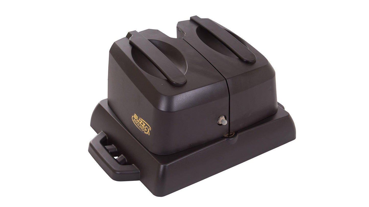 Golden Technologies charge deck battery dock loaded with Buzzaround EX U1 battery packs