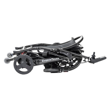 Drive Medical CarbonTouch power wheelchair folded flat for travel