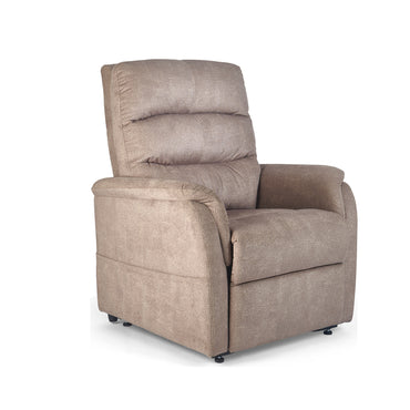 Golden Elara PL118MSM lift chair in Antler, front three-quarter view in seated position