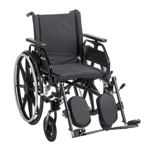 Drive Medical Viper Plus GT wheelchair with elevating leg rests, front three-quarter view