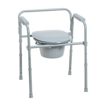 Drive Medical Folding Steel Commode – Portable, Adjustable & Easy to Store - Care Made