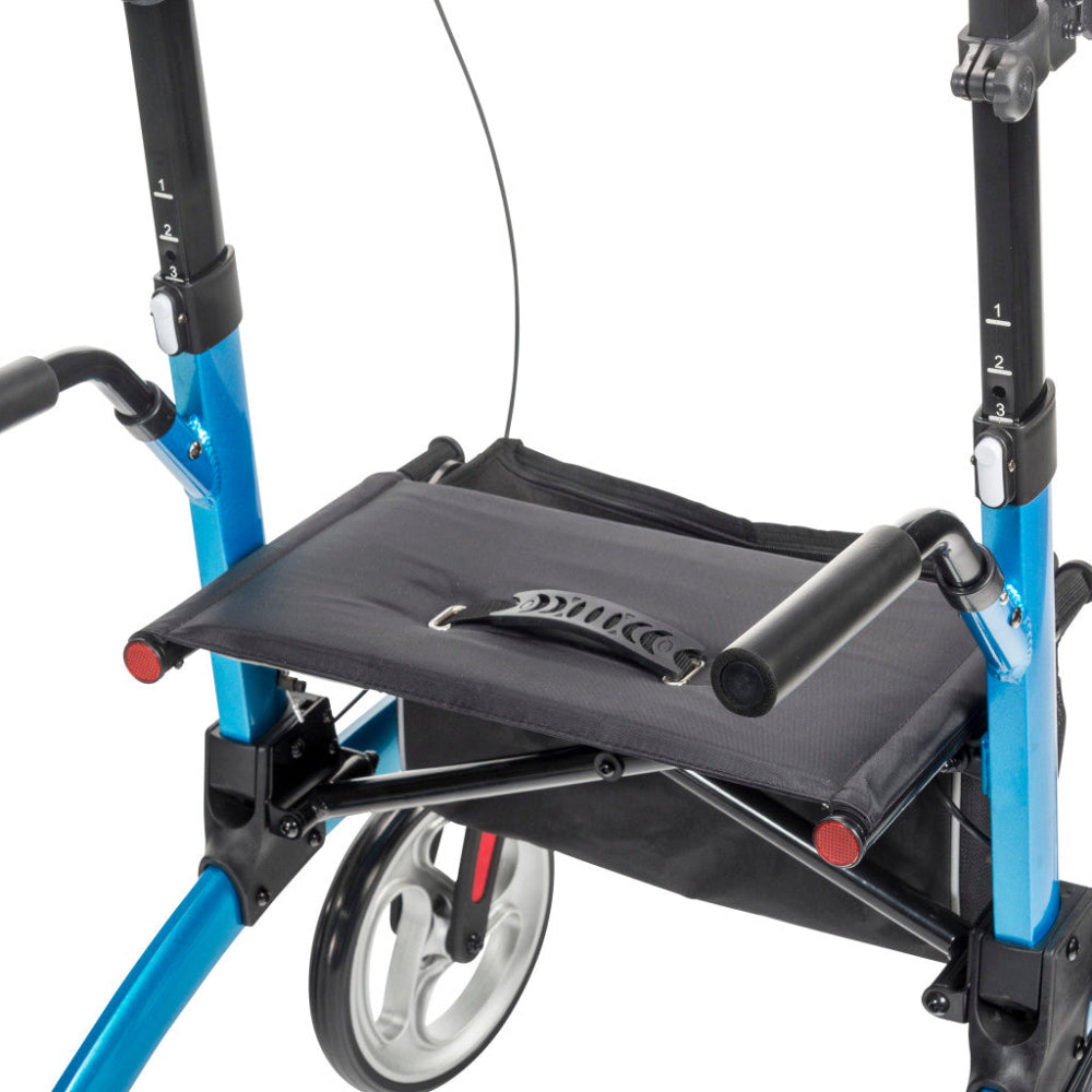 Close up of the removable storage bag on the Drive Medical Elevate Upright Walker.