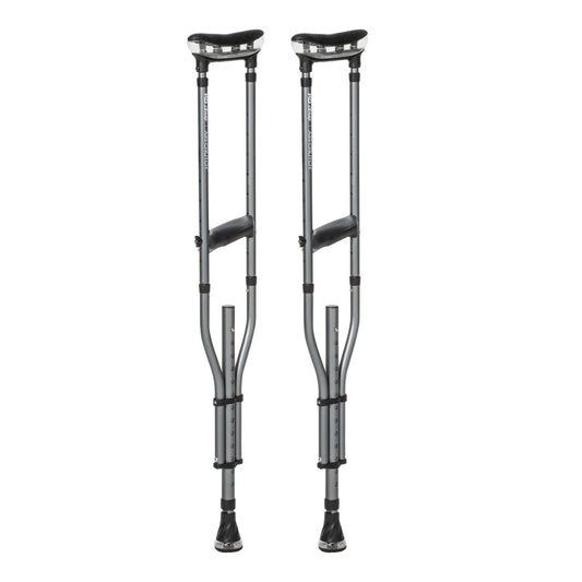 Pair of sleek Drive Medical MD Air-Crutches in Slate grey, designed for comfortable mobility support.