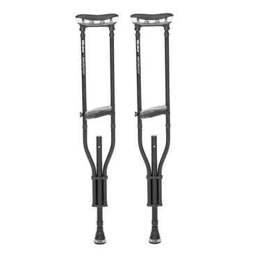 Drive Medical MD Air Crutch pair in Onyx, angled studio view