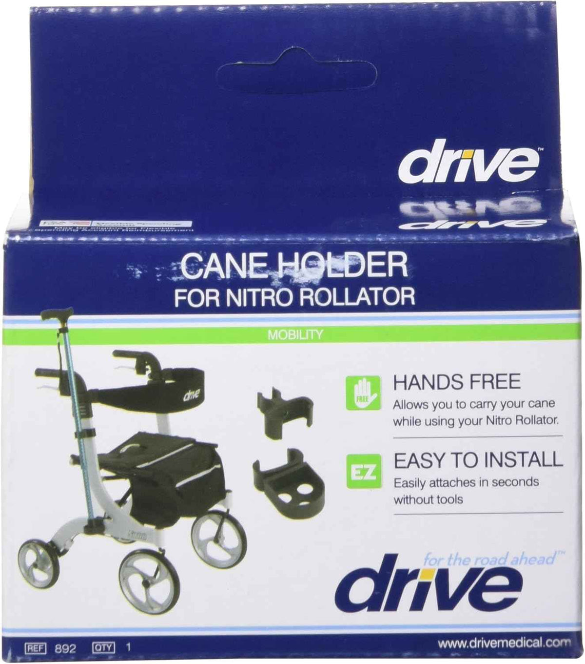 Drive Medical Nitro Cane Holder – Universal Walking Cane Attachment (Model 892)