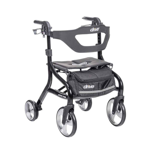 Drive Medical Nitro Sprint Foldable Rollator Canada – Lightweight Rollator Walker with Seat, Large Wheels & Easy Folding – CareMade