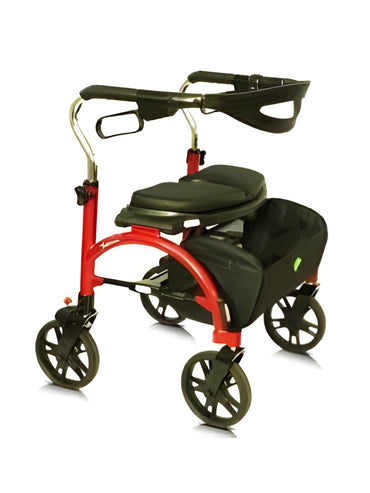 Evolution Xpresso Wide heavy-duty rollatoRed Evolution Xpresso Wide heavy-duty mobility walker designed for maximum bariatric support and stability.r folded side-to-side for convenient car storage and transport.