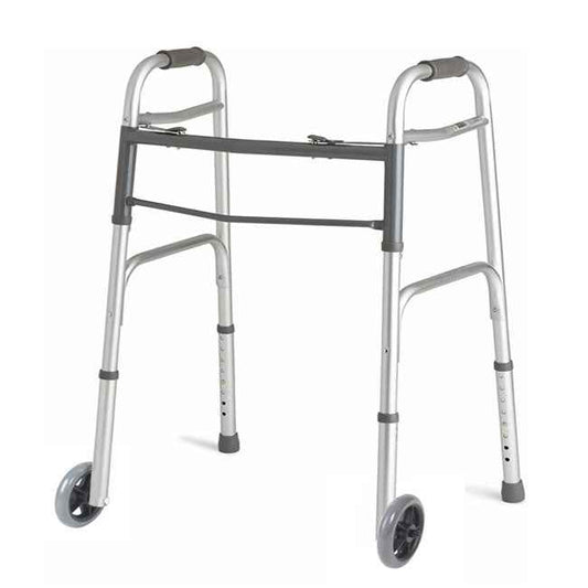 Folding Walker with Wheels – Lightweight, Adjustable for Indoor Use - Care Made