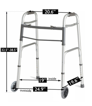 Folding Walker with Wheels – Lightweight Adjustable Mobility Walker for Indoor Use – CareMade Canada
