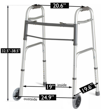 Folding Walker with Wheels – Lightweight Adjustable Mobility Walker for Indoor Use – CareMade Canada