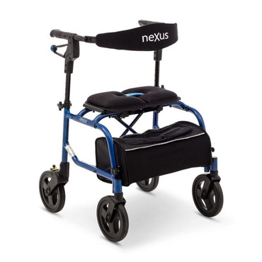 Blue and black Nexus walker on a white background