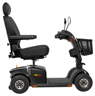 Pride Colt Sport 4-wheel scooter in Black Pearl, side profile