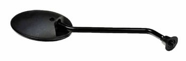 Standalone view of the black casing and adjustable mounting stem of the Pride Universal Rearview mobility accessory.