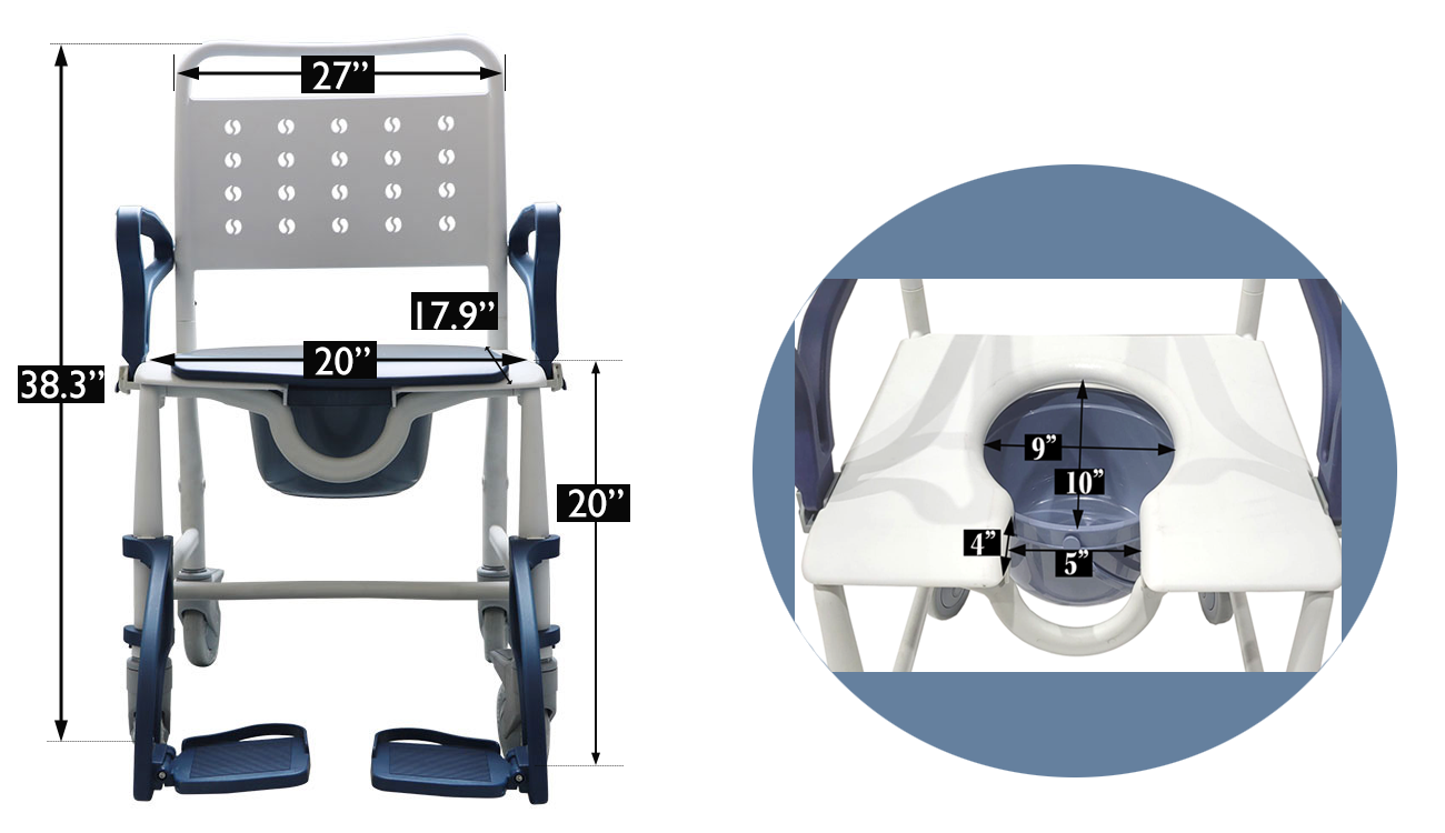 MOBB 3-in-1 Shower Commode Wheelchair – Water-Resistant, Rust-Free - Care Made