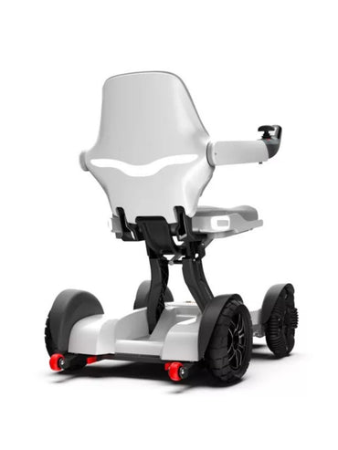 Robooter X40 Indoor Outdoor Electric Wheelchair Side View with Automatic Folding Frame – CareMade Canada