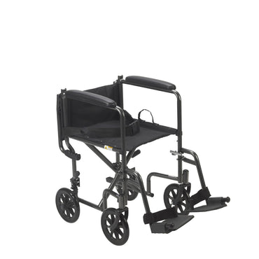 Drive Medical steel transport chair with the backrest folded down