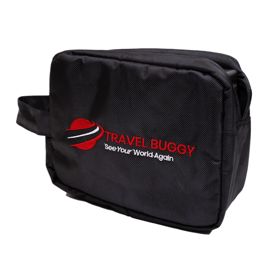 Travel Buggy AEROLUX 2C battery and joystick carry-on bag closed, front three-quarter studio view