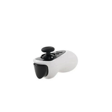 Angled view of the Travel Buggy caregiver remote showing the joystick and control buttons.