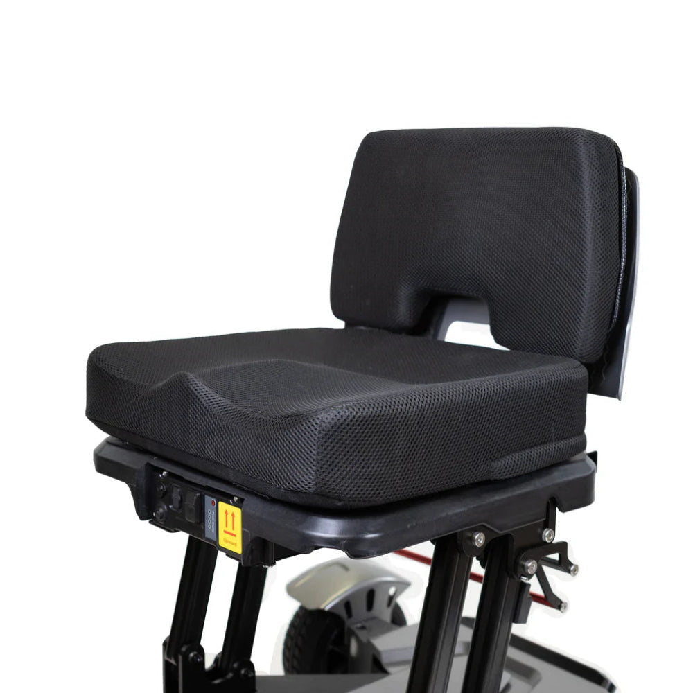 Travel Buggy Helix padded seat cushion fitted on a scooter seat