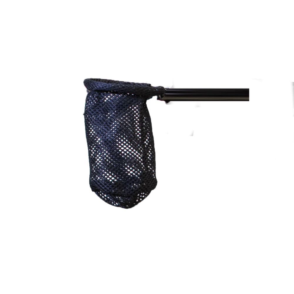 Black Travel Buggy flexible mesh cup holder featuring a rigid armrest mounting bracket for the City 2 Plus and Dash power chairs.