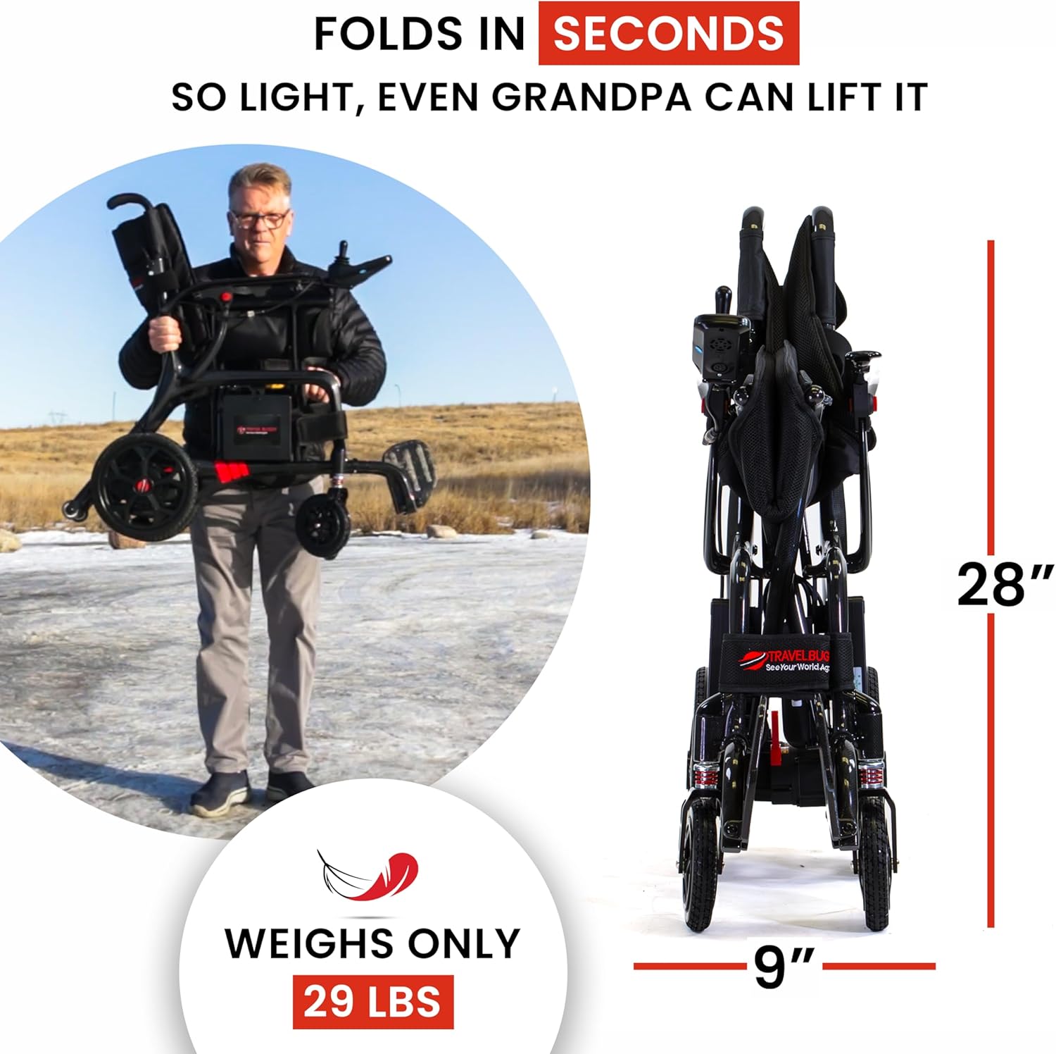 AEROLUX by Travel Buggy – Lightweight Folding Power Chair