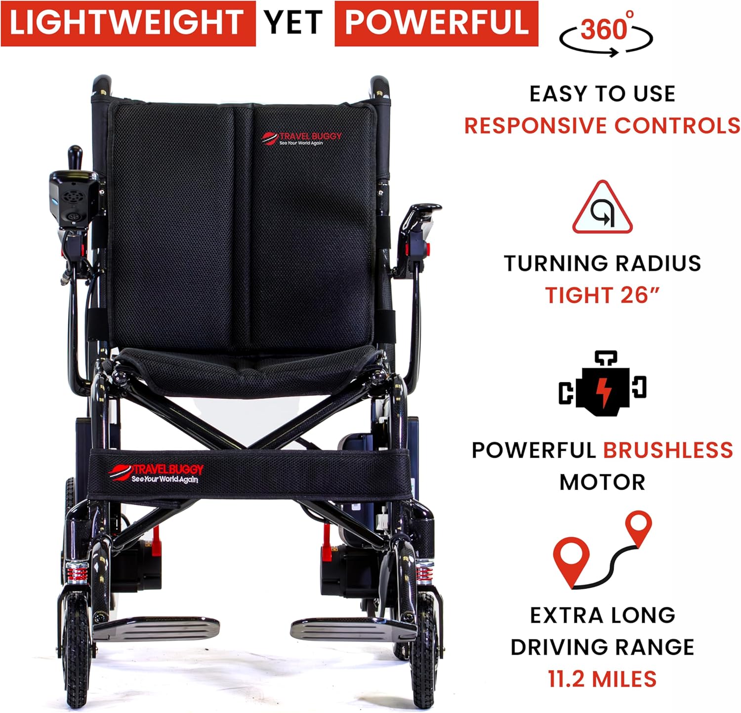 AEROLUX by Travel Buggy – Lightweight Folding Power Chair