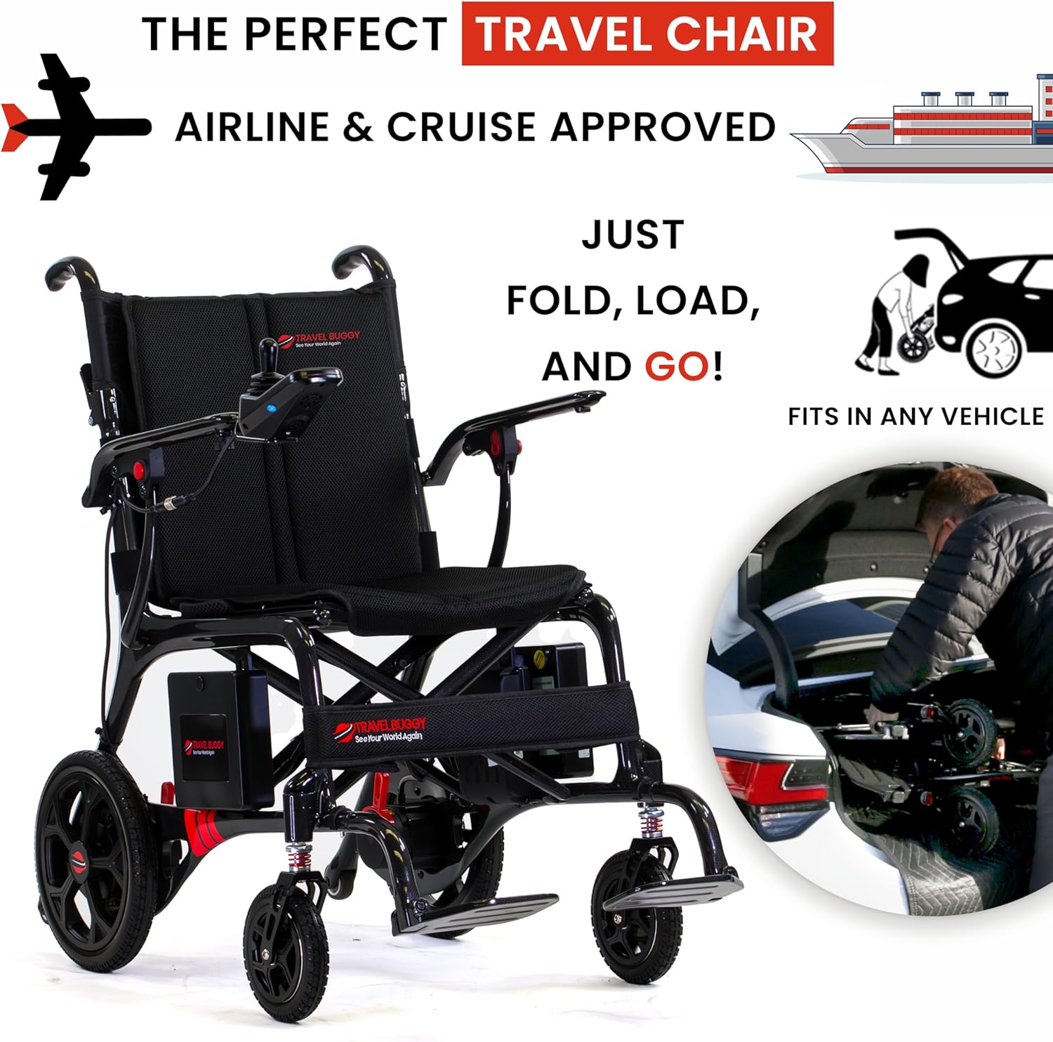 AEROLUX by Travel Buggy – Lightweight Folding Power Chair