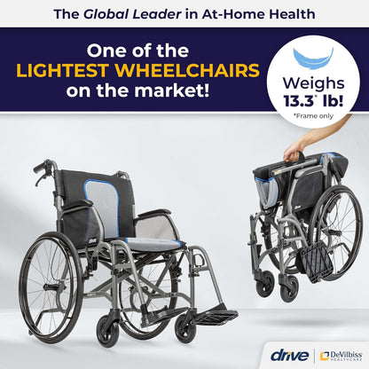 Drive Medical AeroFly Ultra-Lite Wheelchair – Lightweight Folding Magnesium Wheelchair – Canada