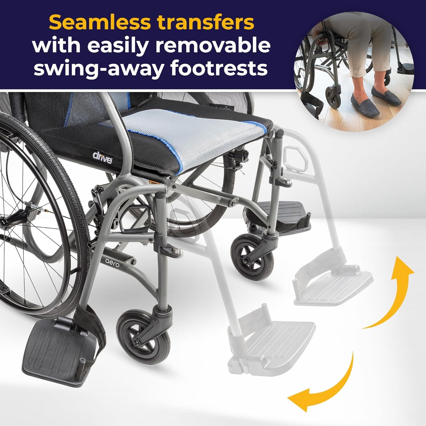 Drive Medical AeroFly Ultra-Lite Wheelchair – Lightweight Folding Magnesium Wheelchair – Canada