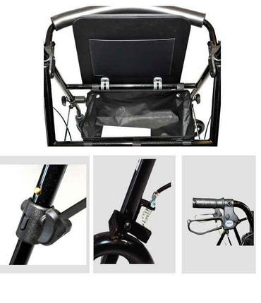 Lightweight Aluminum 4-Wheel Rollator Walker with Comfortable Seat – Care Made