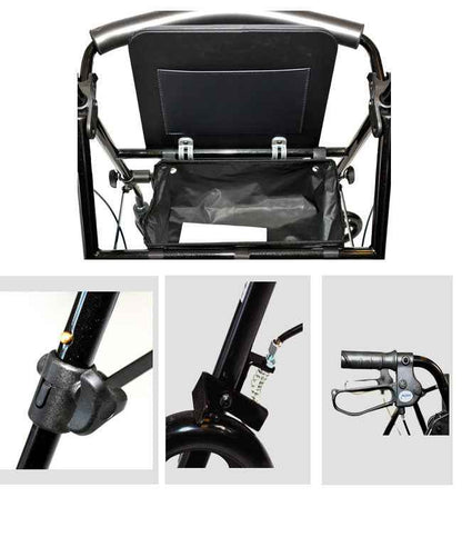 Lightweight Aluminum 4-Wheel Rollator Walker with Comfortable Seat – Care Made