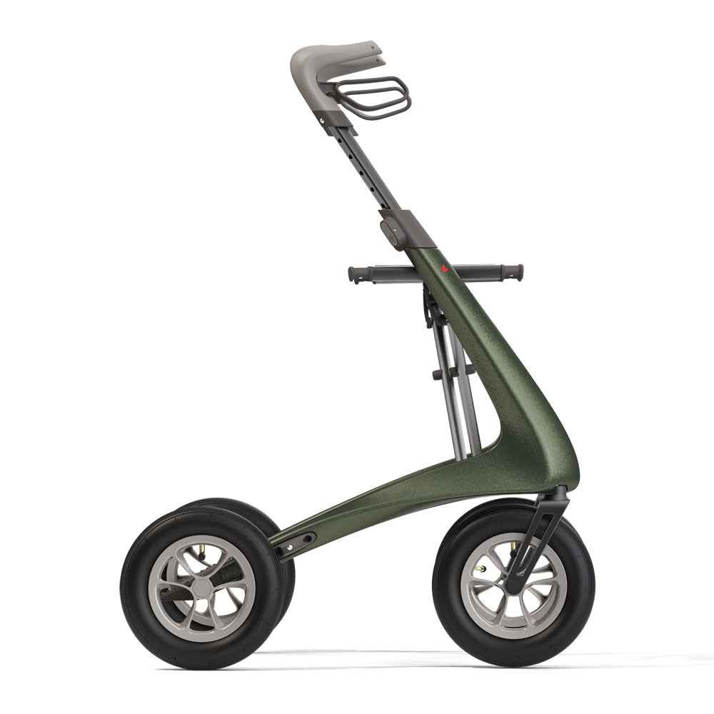 byACRE Carbon Overland rollator in Defender Green, right profile view, Care Made Canada