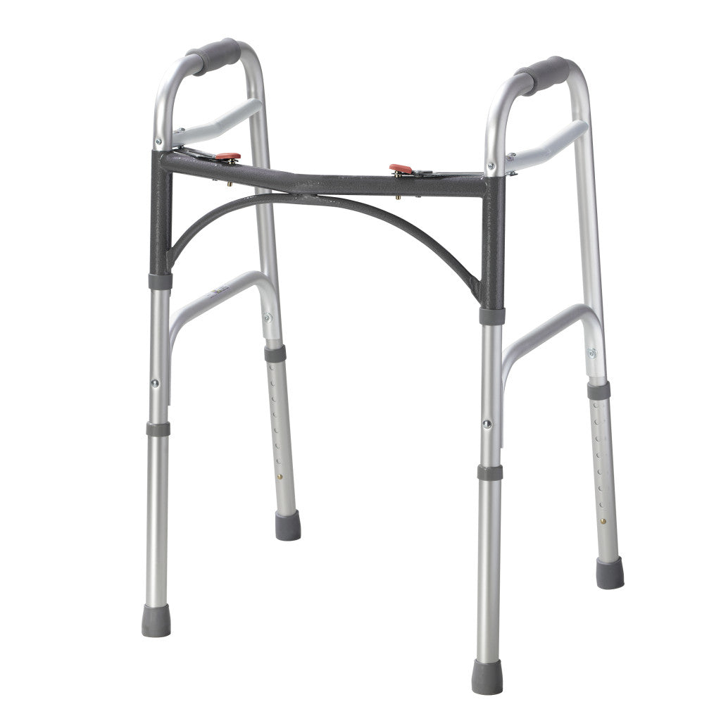 Drive Medical Deluxe Folding Walker, Two Button – Lightweight Aluminum Push-Button Walker for Adults & Juniors – Free Shipping Canada