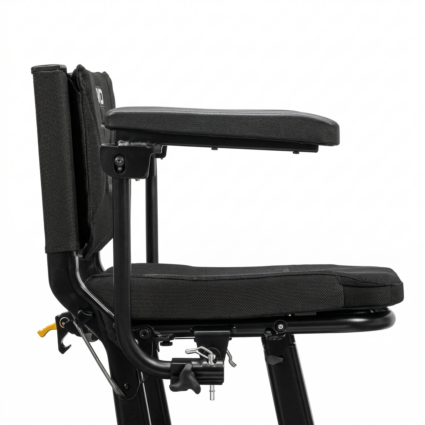 Black Go-Go Super Portable Armrests adjustable hunting seat on a white background