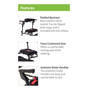 Human Care neXus 3 Rollator Walker – Foldable, Cable-Free