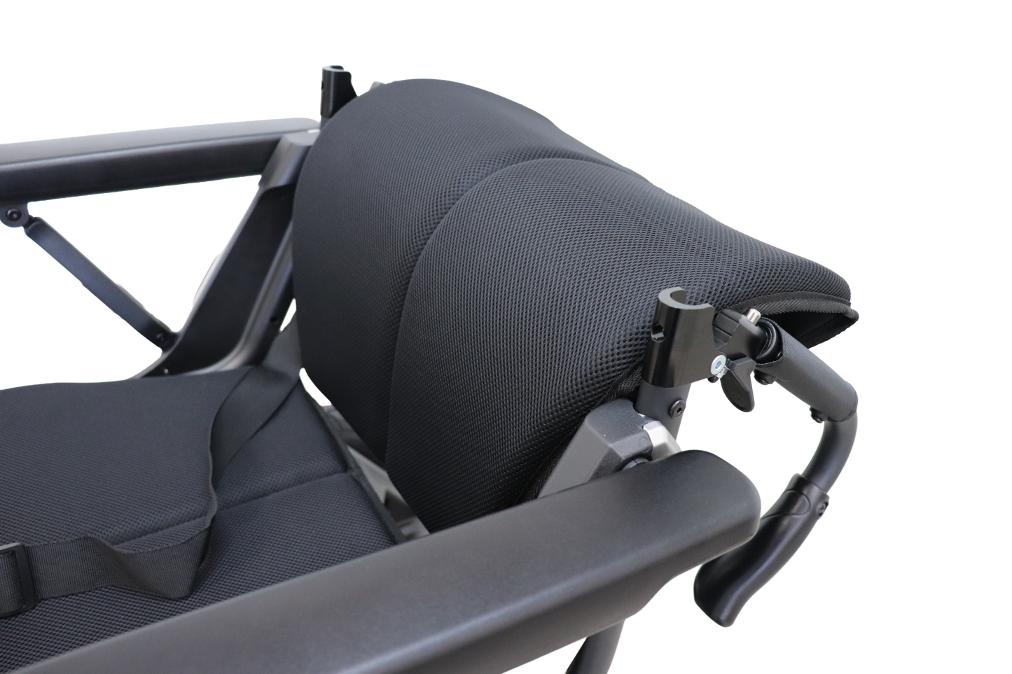 Out & About power wheelchair seat and foldable backrest