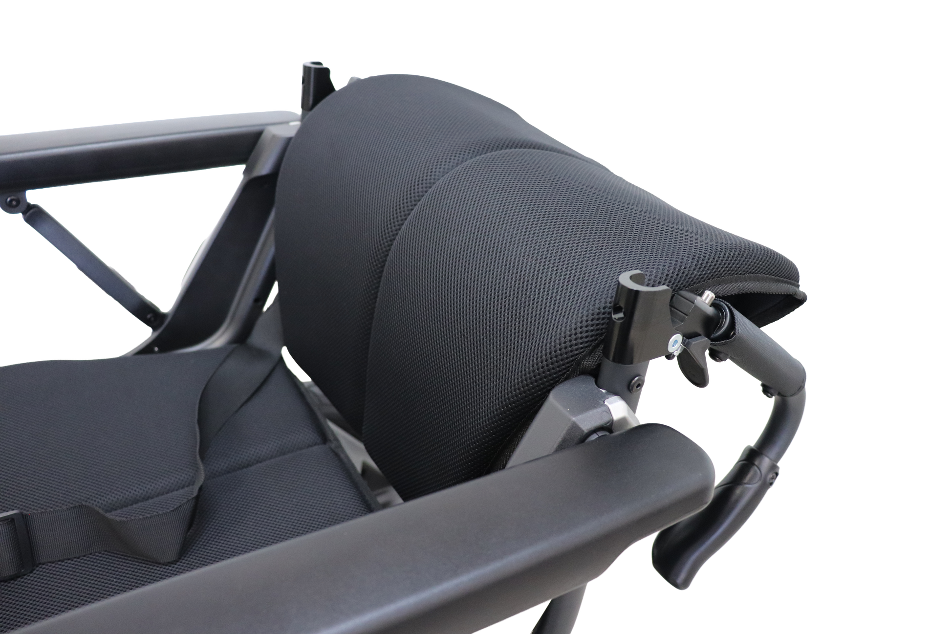 Out & About power wheelchair seat and foldable backrest