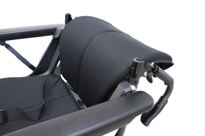 Out & About power wheelchair seat and foldable backrest