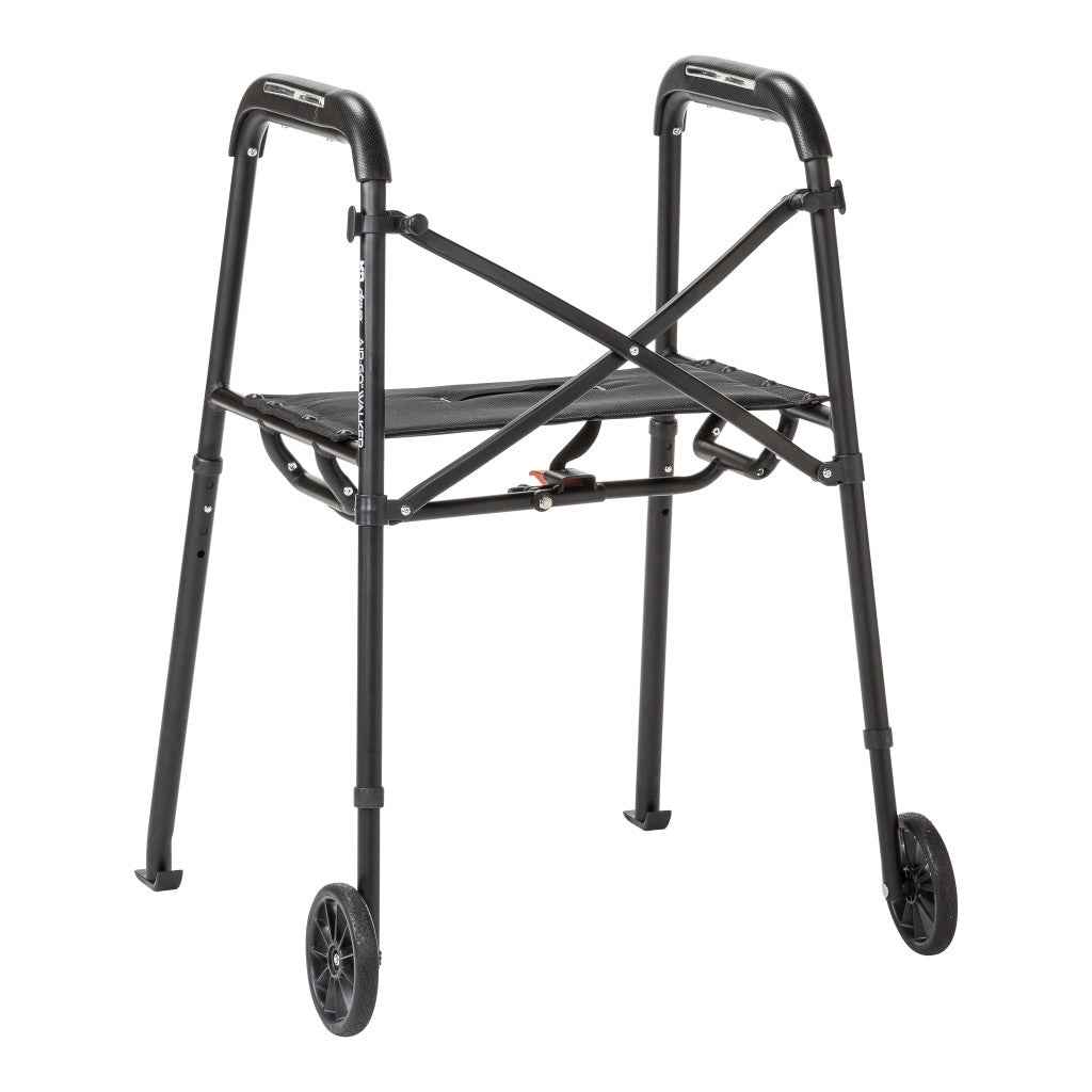 MD by Drive Air-Go Walker, lightweight folding walker with built in mesh seat