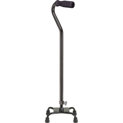 Drive Medical Quad Cane Small Base Black with Foam Grip – Stability Walking Cane – CareMade Canada