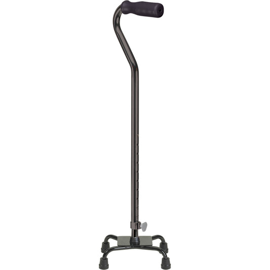 Drive Medical Quad Cane Small Base Black with Foam Grip – Stability Walking Cane – CareMade Canada