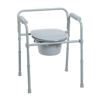 Drive Medical Folding Steel Commode – Portable, Adjustable & Easy to Store - Care Made