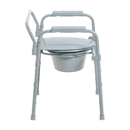 Drive Medical Folding Steel Commode – Portable, Adjustable & Easy to Store - Care Made