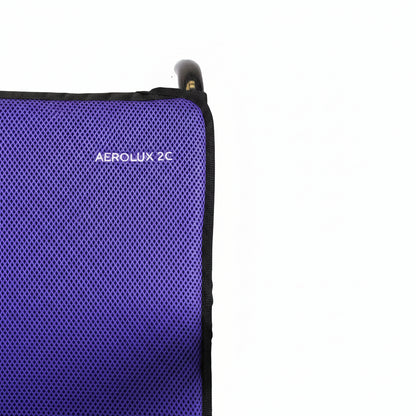 Close-up view of the high-quality vibrant purple breathable fabric for the AEROLUX 2C cushion set.