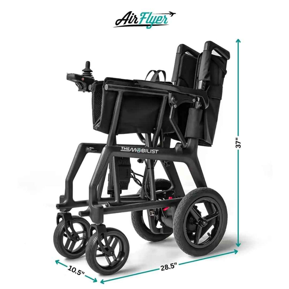 Folded View of AirFlyer Ultra-Light Carbon Fiber Electric Wheelchair – Care Made Canada