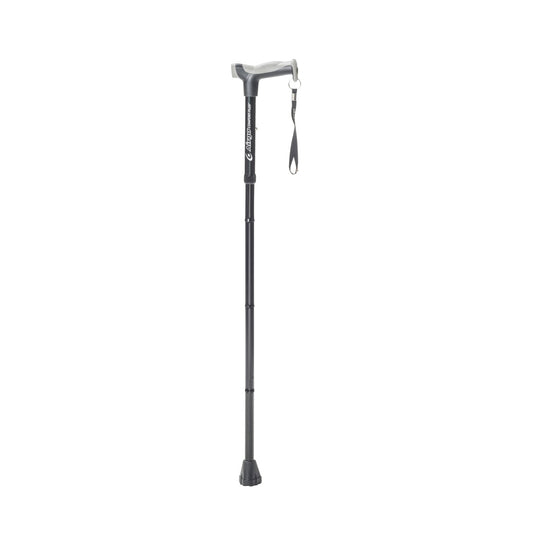 Airgo Comfort-Plus folding cane in Black, complete studio view