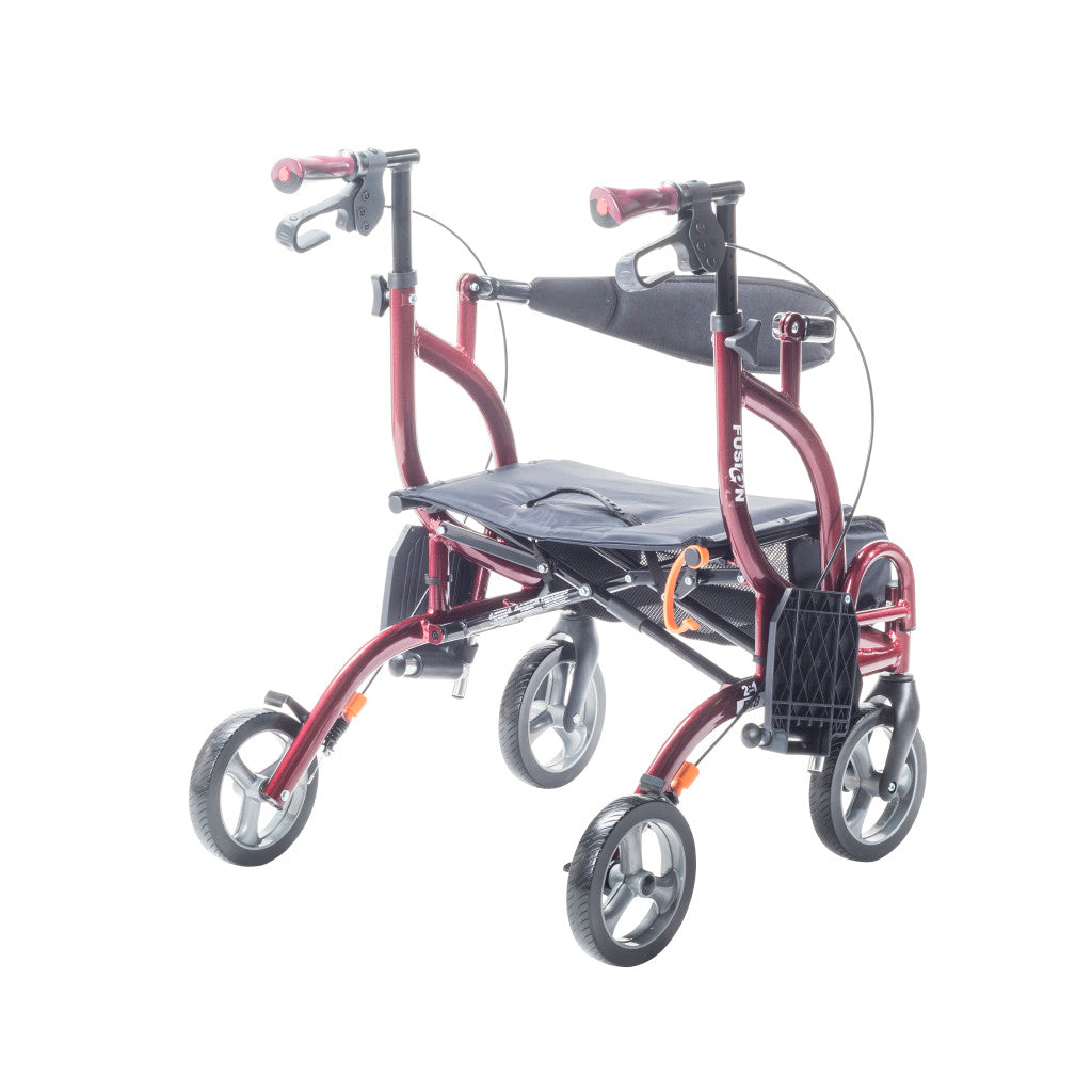 Senior-friendly, tool-free brake adjustment knob featured on the Airgo Fusion rollator frame.