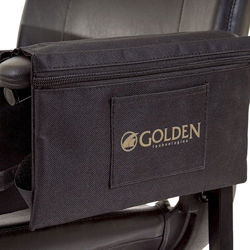Golden Technologies armrest bag with two zippered pockets for mobility scooters