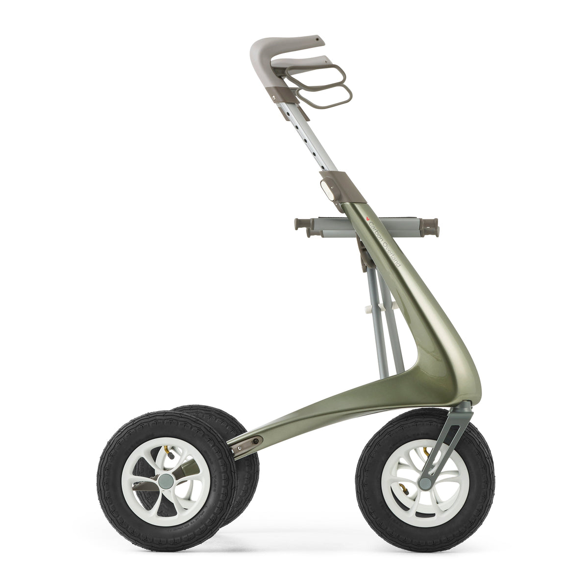 byACRE Carbon Overland all-terrain rollator in Defender Green, side profile